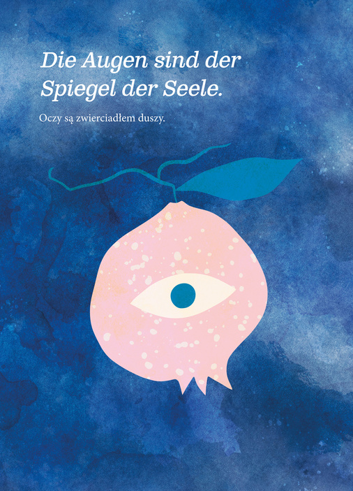 Die Augen sind der Spiegel der Seele Plakat z hasłem w języku