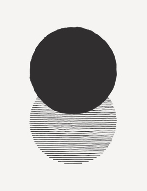 Czarne koła - sztuka geometryczna Plakat