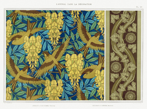 Wzór dekoracyjny z ptakami Plakat