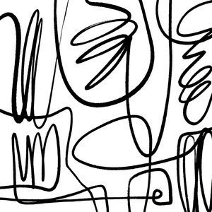 Czarne zakrzywione linie szkic Plakat