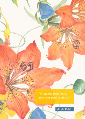 Frida Kahlo cytat o wartości kobiety: "Ni tú eres para tanto..." Plakat z cytatem w języku hiszpańskim