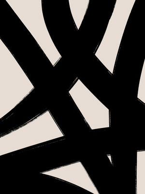 Czarne linie na beżowym tle 1 Plakat