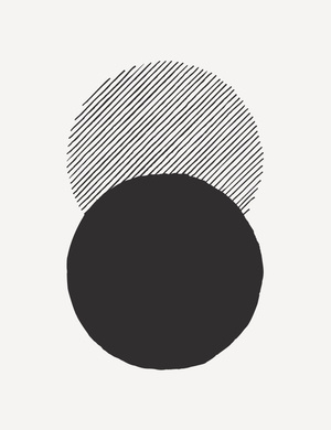 Czarne koła - sztuka geometryczna Plakat