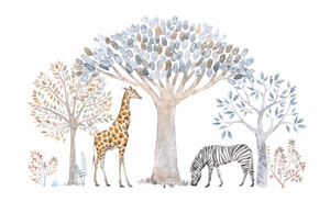 Akwarela safari Plakat