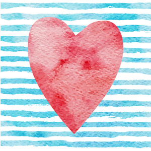 Serce na błękitno-białym tle Plakat