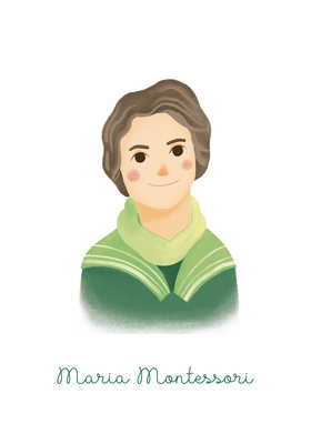 Maria Montessori - portret Plakat