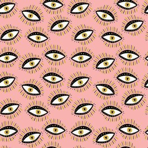 Oczy na różowym tle Plakat