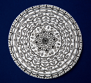 Czarno-biała mandala Plakat