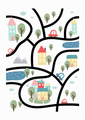 Droga w mieście Plakat