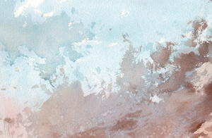 Akwarela, deszczowe niebo Plakat